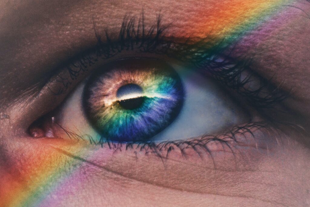 eye with rainbow